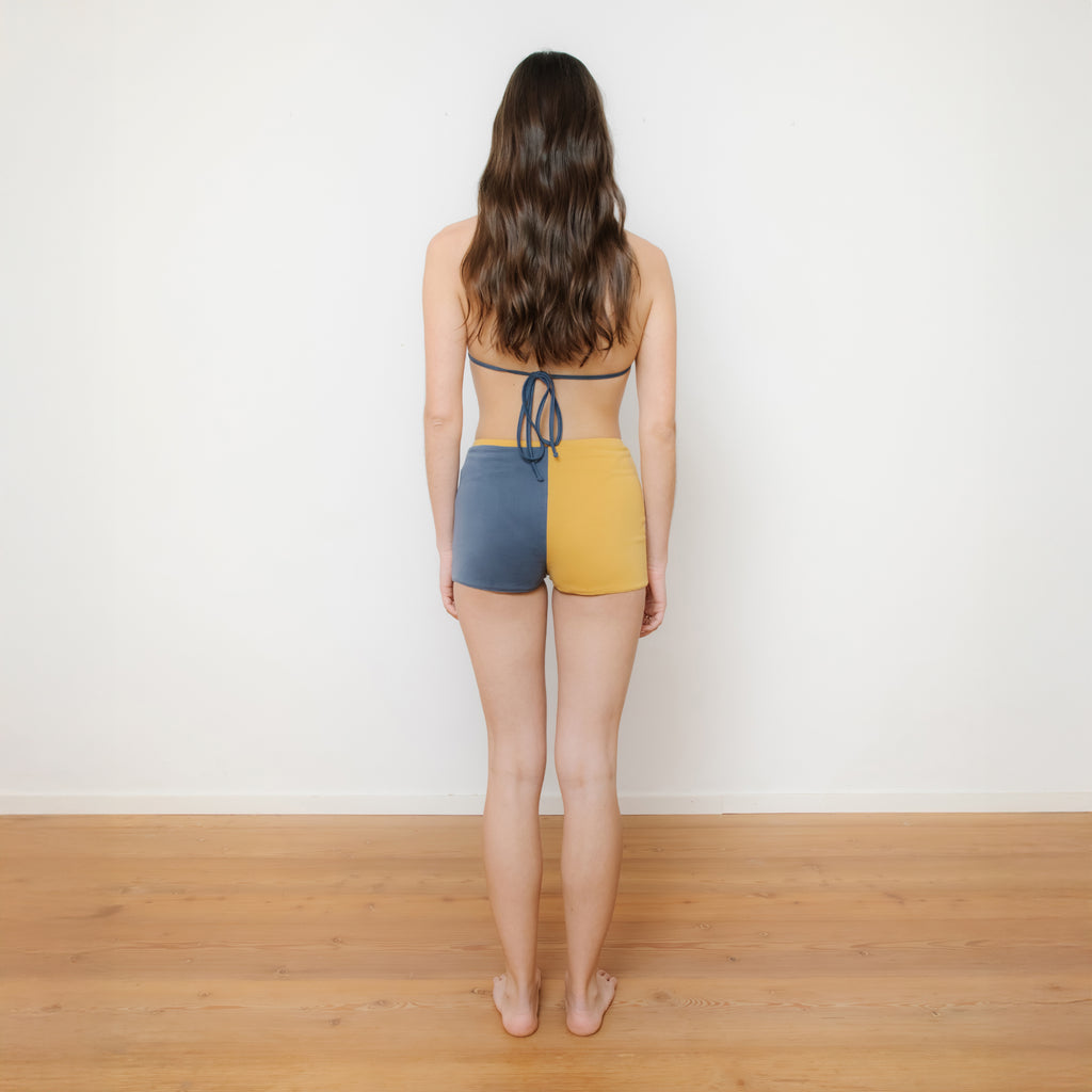 the-hold shorts blue/mustard